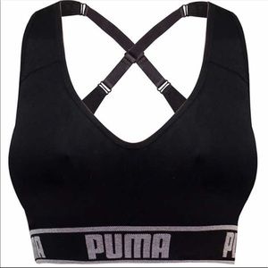 New Puma Black Sports Bra Supportive 38 40
